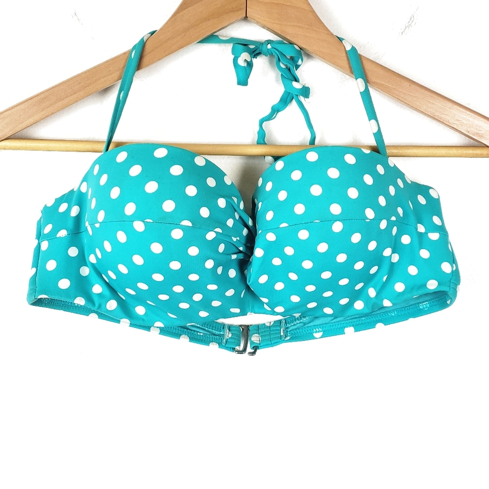 Apt. 9 | Blue Halter Polkadot Bikini Swim Top XL